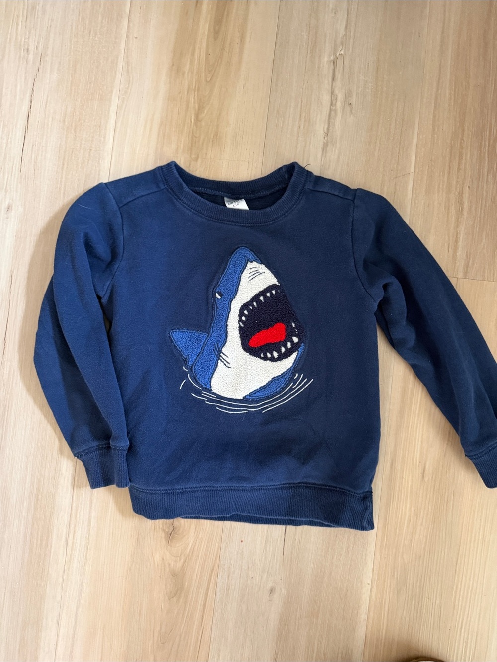 Carter's Dark Blue Sweatshirt with Shark Patch and Red Accent